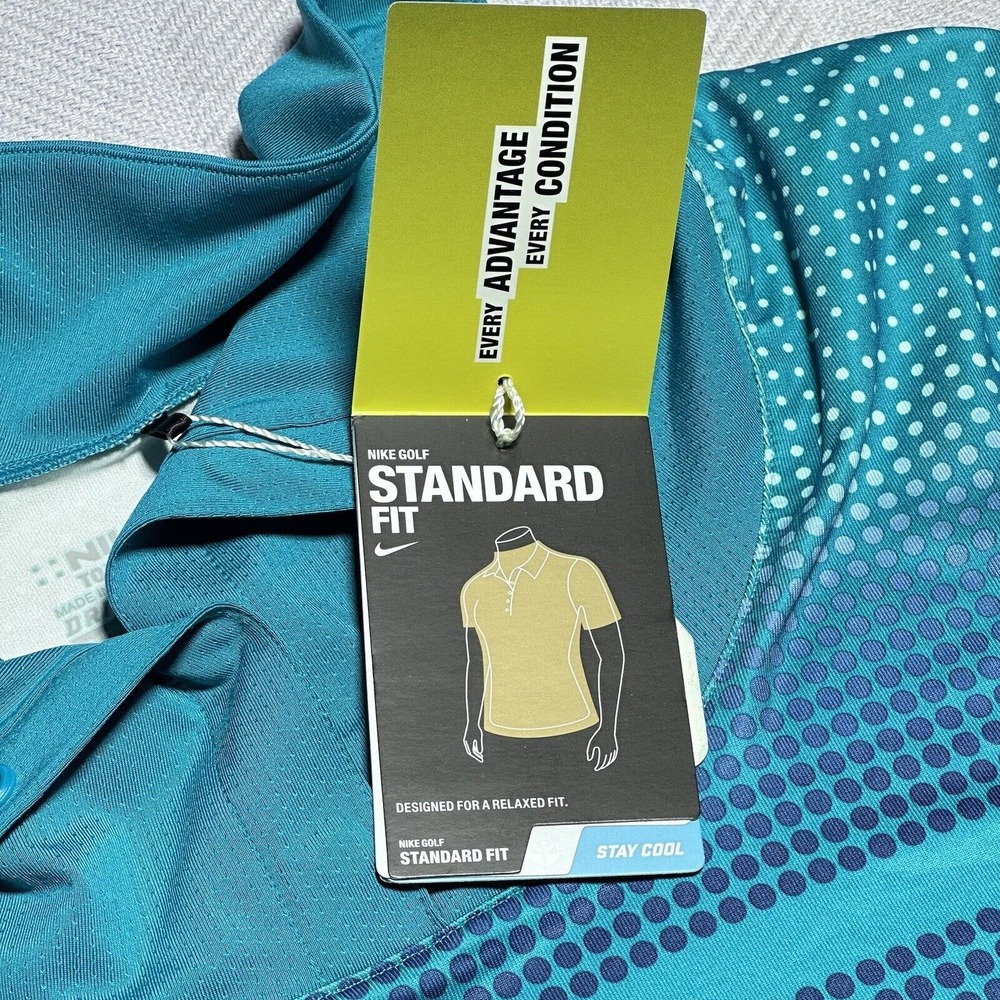 NEW Nike Tour Golf Performance Dot Geometric Print Polo Shirt Womens Large NWT‎ - Picture 4 of 16